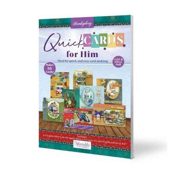 Hunkydory Crafts - Quick Cards Kit - for Him - Makes 16 Cards