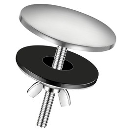 2-Inch Sink Hole Cover,Sink Plug Cove,Stainless Steel Screw On Faucet Deck Plate Stopper,Leak-Proof Metal Plug for Kitchen & Bathroom,Brushed Silver