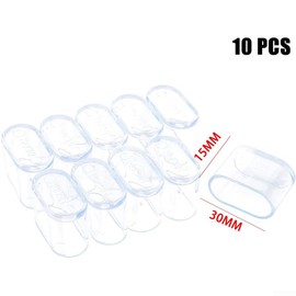 Rubber Furniture Feet End Cap Chair Leg Cap Oval Covers Furniture Table Feet Floor Protectors Pack of 10 (Clear, 15x30mm)