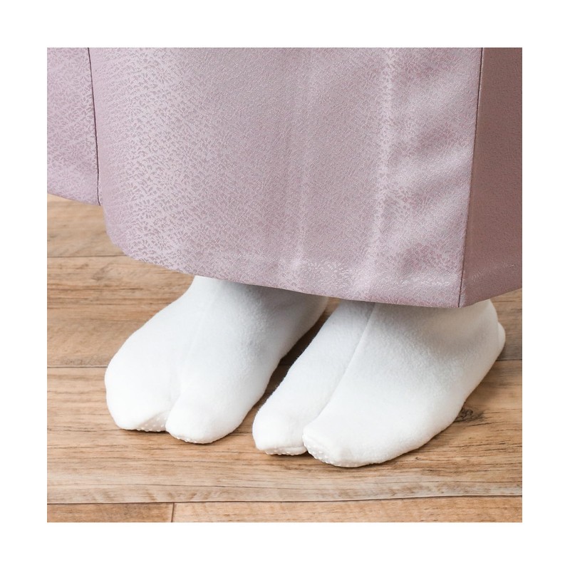Kyoetsu Men's Tabi Socks, Fleece Cover, Winter Socks, white
