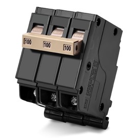 3-Pole 100 Amp Circuit Breaker, Original Box (OEM), Load Centers for All Brands, 3/4-inch Plug-in, Thermal Magnetic Protection, 10 KAIC, 120/240V