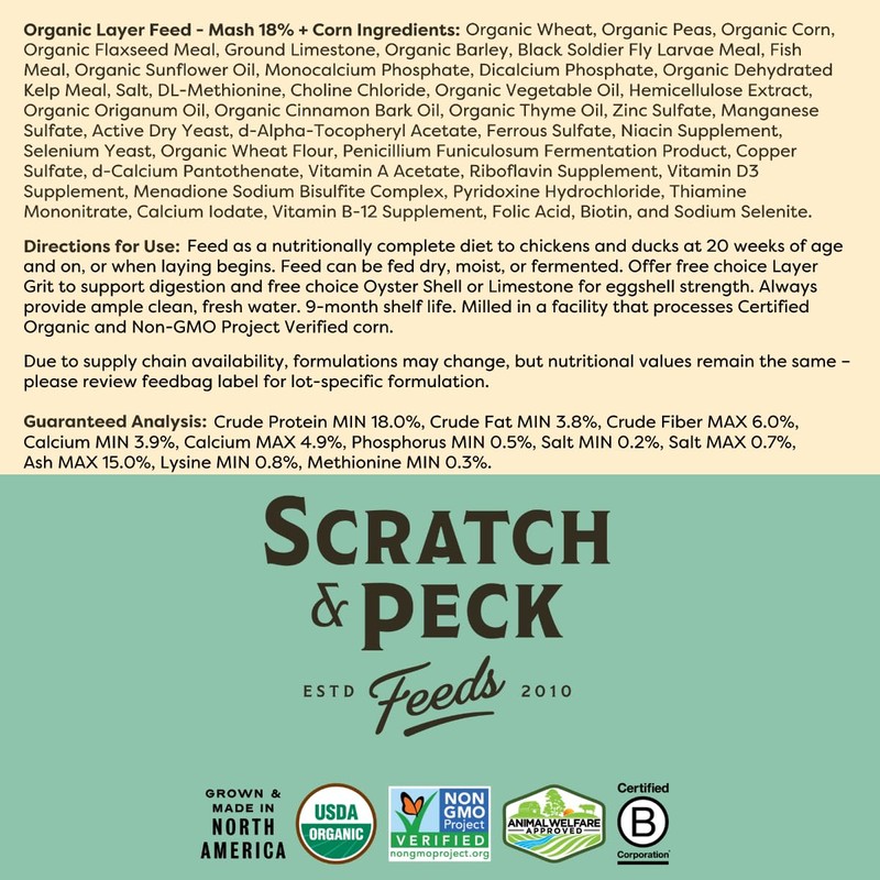 Scratch and Peck Feeds Organic Whole Grain Layer Feed +