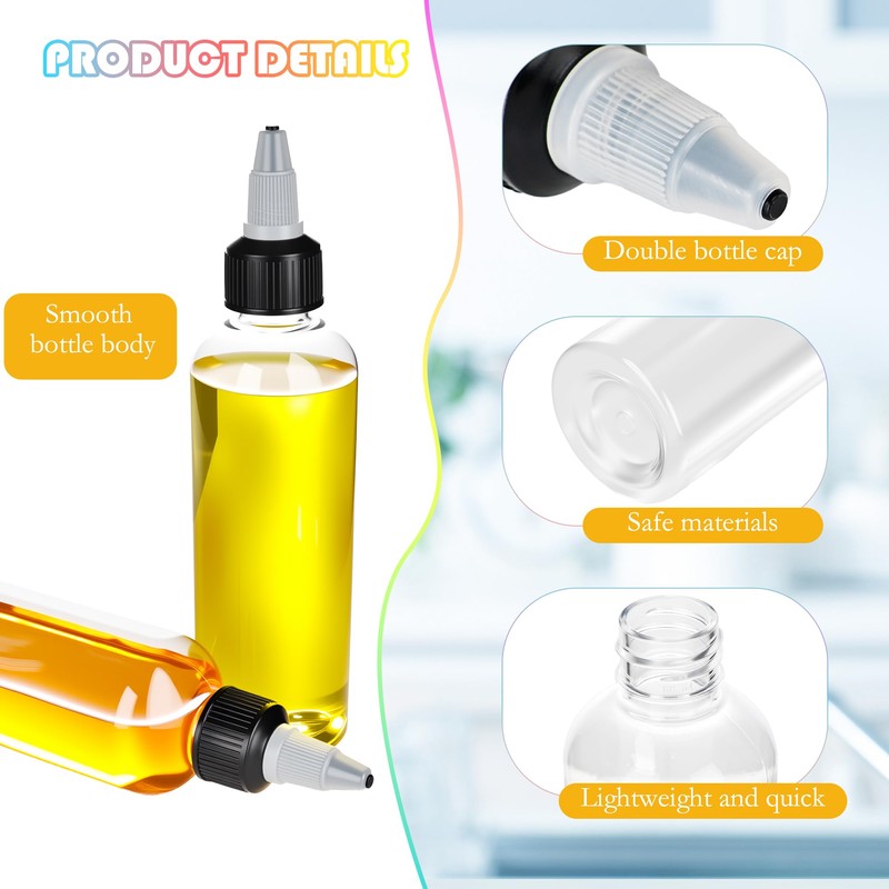 60 Pack 4oz Plastic Squeeze Bottles Clear Dispensing Bottles with