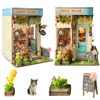 CUTEROOM Book Nook Kit for Adults, 3D Wooden Puzzle DIY Miniature Dollhouse Booknook Kit with LED Light, Tiny House Building Kit for Bookshelf Insert Decor -Spring Island, Creative Birthday Gift
