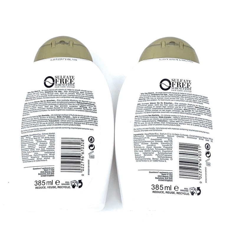 OGX Hydrate + Marula Oil Shampoo & Conditioner Bundle (385ml)
