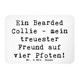 Mr. & Mrs. Panda Magnet Spruch Bearded Collie Freund - Geschenk, Vier Pfoten, Whiteboard Magnet, Spielen, Kühlschrankmagnet, Motivmagnete, Notiz