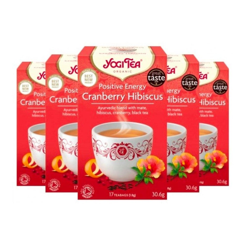 YOGI TEAS - AYURVEDIC Organic Positive Energy Cranberry Hibiscus 17bags