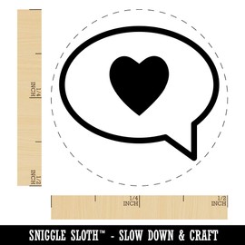 Heart Love in Text Callout Rubber Stamp for Stamping Crafting Planners - 1/2 Inch Mini