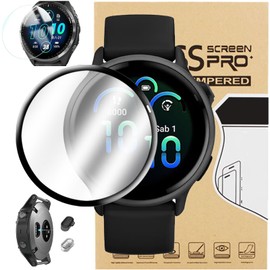 3 Pack Fit for Garmin forerunner 170/170 Music Screen Protector, HD Ultra-thin, 2pcs Soft Screen Protector Film & 1pcs 9H Tempered Glass-Proof & Charge Dust Plug Fit for Garmin forerunner 170 (TPUG)
