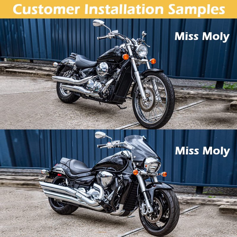10mm Motorcycle Mirrors, Chrome M10 Rearview Mirrors for Shadow VTX