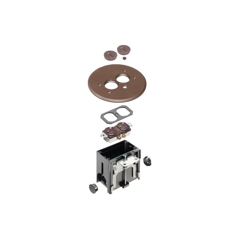 Arlington FLBAR101BR-1 Adjustable Round Floor Box Kit with Outlet and