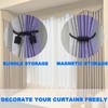 4 Pack Black Magnetic Curtain Tiebacks - Decorative Holdbacks for