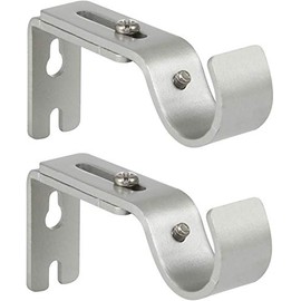 Anndason Heavy Duty Adjustable Curtain Rod Brackets Rod Holders Curtain Rod Holders for 3/4 or 5/8 Inch Rod, (2 PCS, Silver)