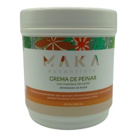 Maka Essentials - Styling Cream with Shea Butter - softens - shines - nourishes - hydrates - curls - controls frizz - protects - 8 Fl Oz, natural