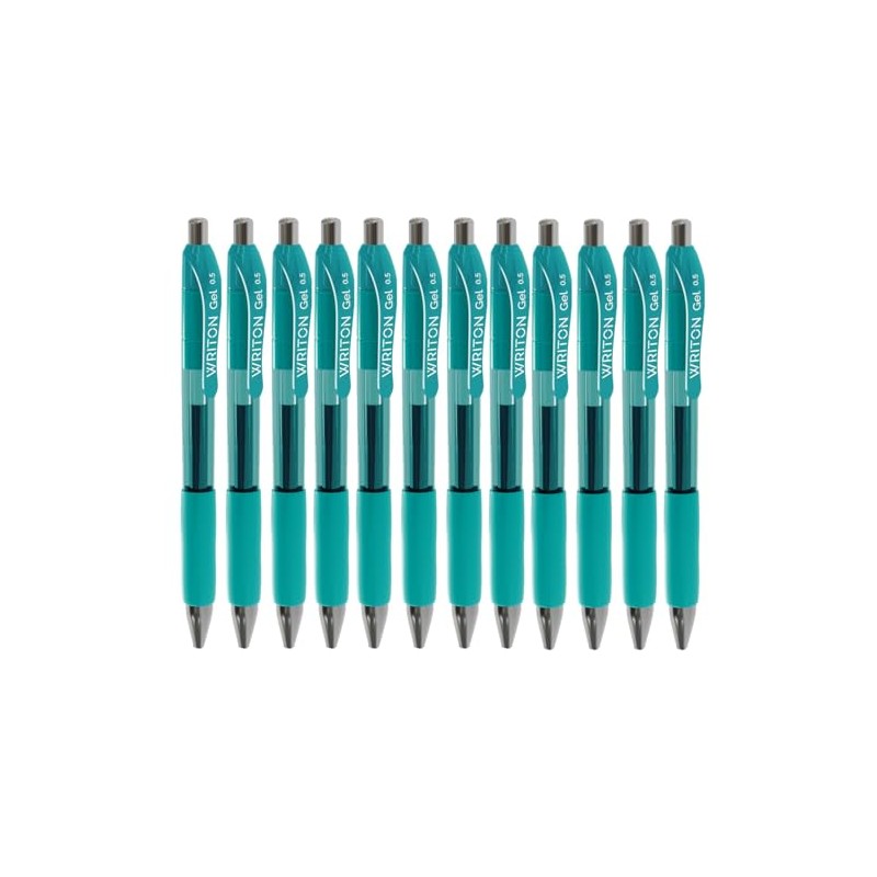 Writon Retractable & Refillable Gel Pens, Comfort Grip, 0.5mm Fine