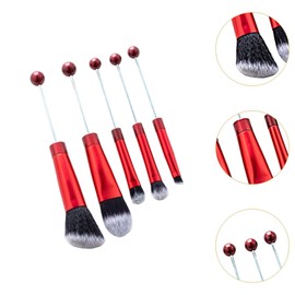 Colcolo 5x Makeup Brushes Set, Cosmetic Brushes Blush Brush, Make up Brush Tool Kits with Soft Synthetic Fiber for Bestie Girlfriend, Red