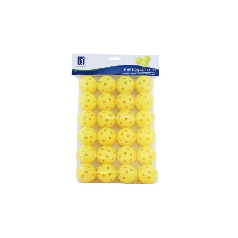 PGA Tour 24 Air Flow Practice Golf Balls - Yellow