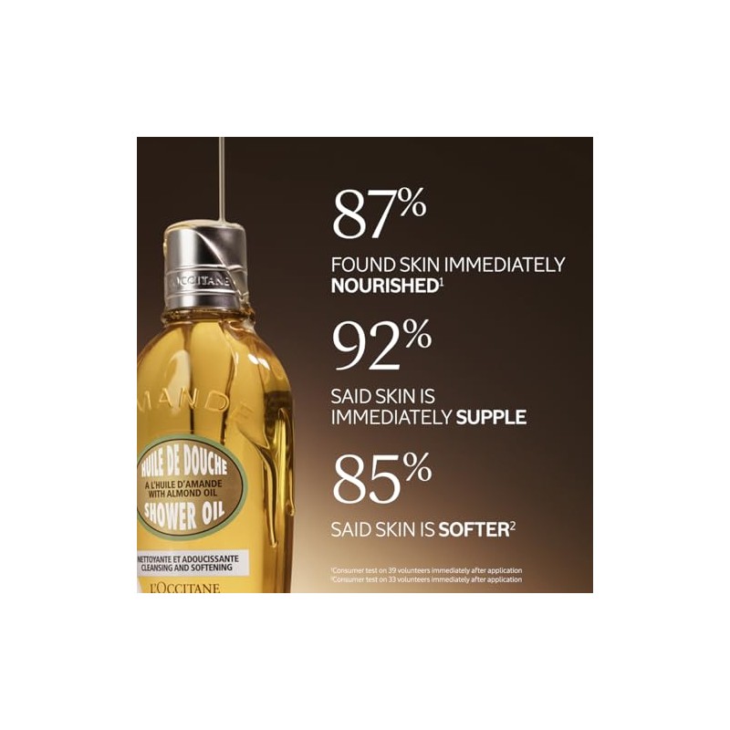 L'Occitane Cleansing & Softening Almond Shower Oil, 16.9 Fl. oz.