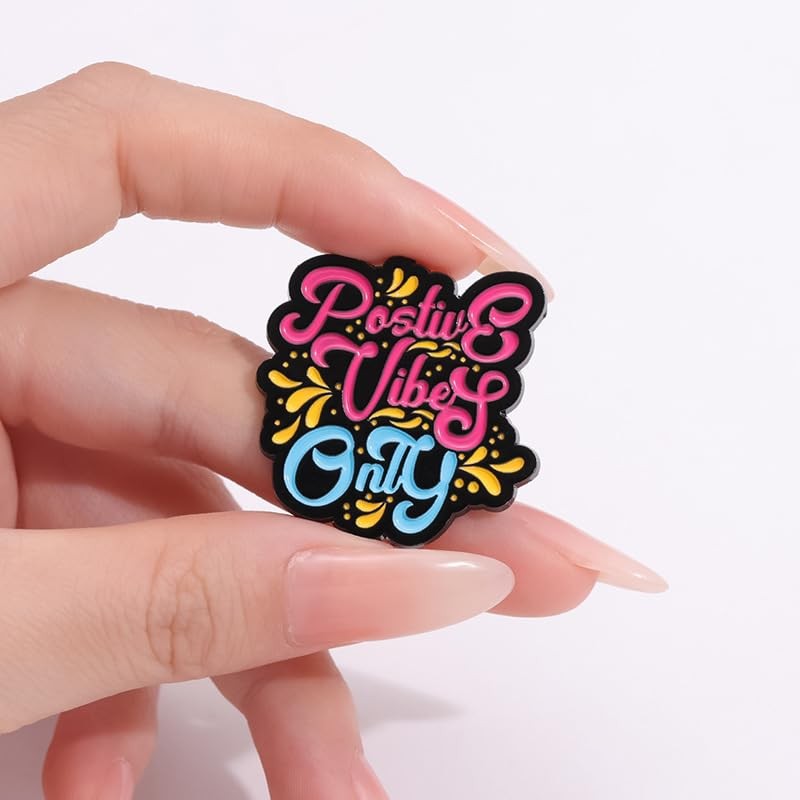 Postive Vibes Only Enamel Pin Positive Badge Brooch For Backpacks