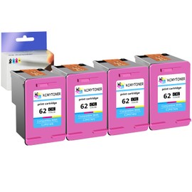 KCMYTONER 62XL Remanufactured Ink Cartridge Replacement for HP 62 XL Compatible with Envy 7640 5660 7645 5540 Officejet 200 250 Printer (4 Color)