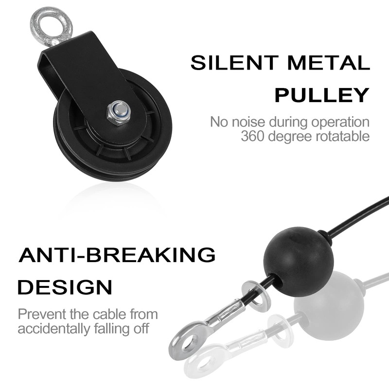 Cable Pulley Rotation Traction Wheel 3.54in/90mm Silence Smooth Detachable 360