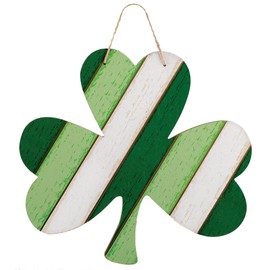 Amscan Vibrant Green Shamrock Hanging MDF Sign with Rope Hanger (13" x 14") - 1 Pc. - Perfect for Irish-Themed Decor, Parties & Celebrations