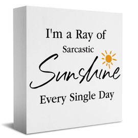 Gag Gifts Novelty Great Gift Idea for Employee Boss Coworker Farmhouse Home Office Decor Sarcastic Gifts Office Cubicle Decor Sunshine Gifts Decor Wooden Box Sign for Desk Shelf Table Decoration