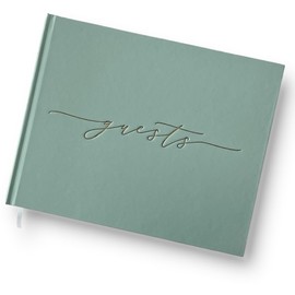 Gilded Paper Wedding Guest Book - Premium Quality Elegant Guest Book, Sign in Guest Book for Wedding Reception, Bridal Shower, Polaroid Guest Book for Sweet Sixteen and Special Occasions (Sage Green)