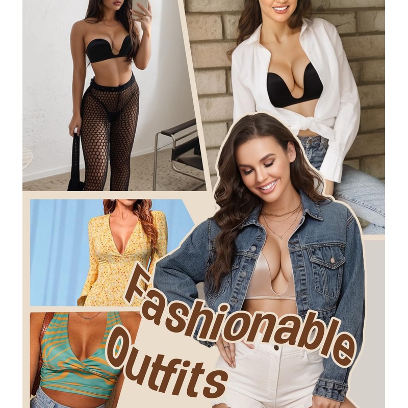 DotVol Push Up Convertible Strapless Bra for Women Underwire Deep