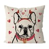QIONG MENG Valentines Day Pillow Covers 18x18 Inch French Bulldog