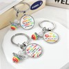 Teacher Canvas Cosmetic Bag with Keyring, 6 Sets