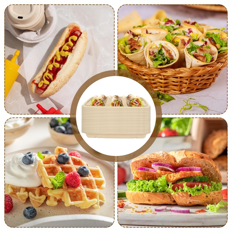 CertBuy 100 Pack Disposable Taco Holders for Party, Premium Disposable