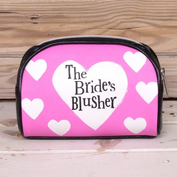 Bright Side The Blushing Bride Big Day Zipped Leather Wedding Day Make Up Bag