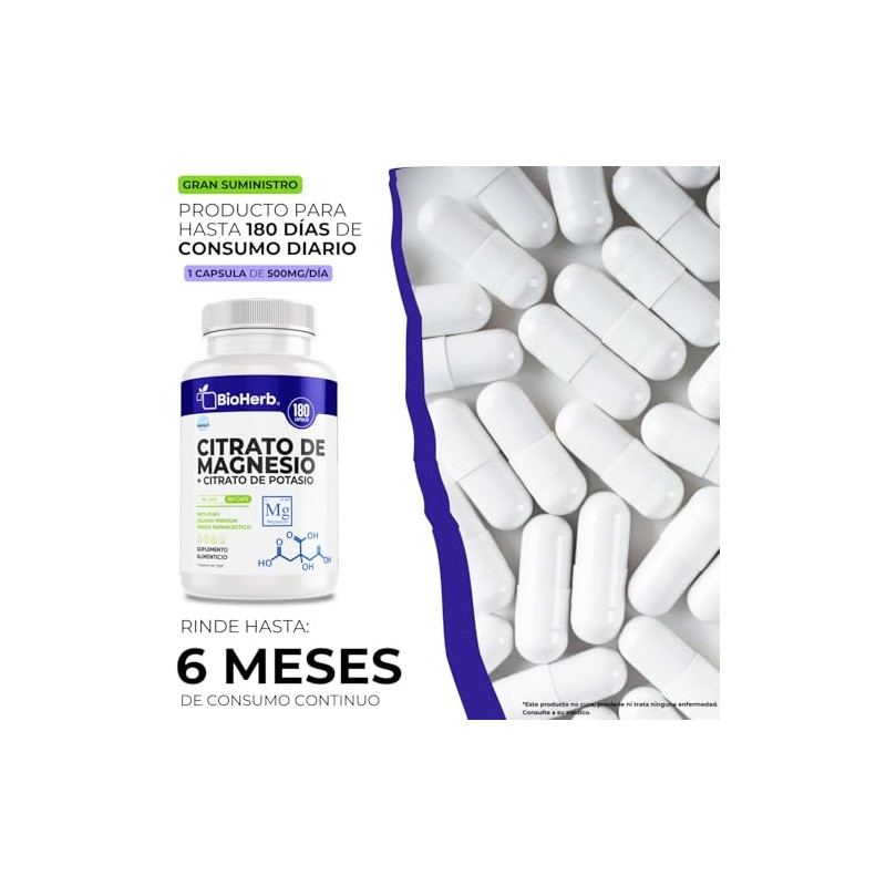 BioHerb® | Citrato de Magnesio Puro con 12% Magnesio Elemental