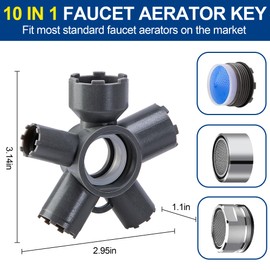 Nkiy Quen 2 Pcs ABS 10 in 1 Faucet Aerators Removal Tool,Universal Faucet Key Aerator Remover Fits M16.5 M18.5 M21.5 M22 M24 M28,Aerators Removal Tool for Hidden Threaded Aerator and Housed Aerators