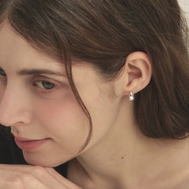 925 silver water drop one touch ring earring size / 925실버 물방울 원터치 링 귀걸이 사이즈