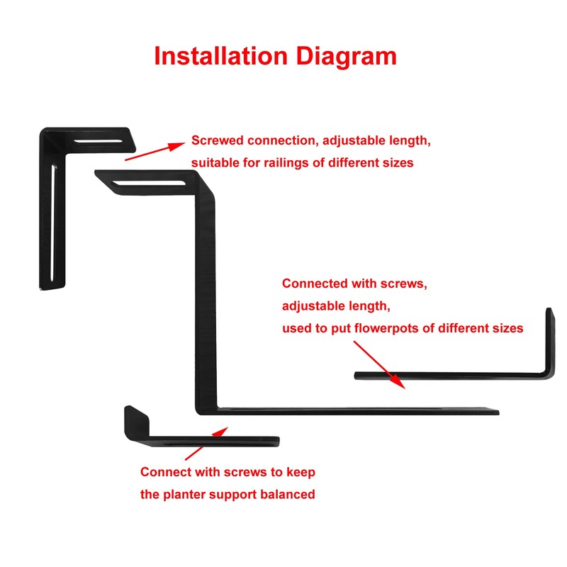 Planter Box Bracket,Flower Box Holder Brackets,Adjustable Window Box Brackets for