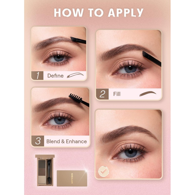SHEGLAM Eyebrow Design Eyebrow Brown 3 Color Gradation Portable -