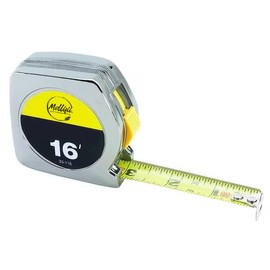 16 ft Tape Measure, 3/4 in Blade, Corrosion-Resistant, Chrome ABS Case, Mfr: 33-116-A