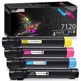 Leize Compatible Toner Cartridge Replacement for Xerox WorkCentre 7120 7125 7220 7225, 006R01457 006R01458 006R01459 006R01460 4-Pack,High Yield Black 22,000 & Color 15,000 Pages (Black)