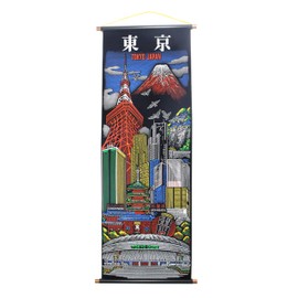 Castle Enterprise New Japanese Souvenir Wall Scroll Tokyo, Medium (L x W x W): 33.1 x 13.0 inches (84 x 33 cm), Made in Japan