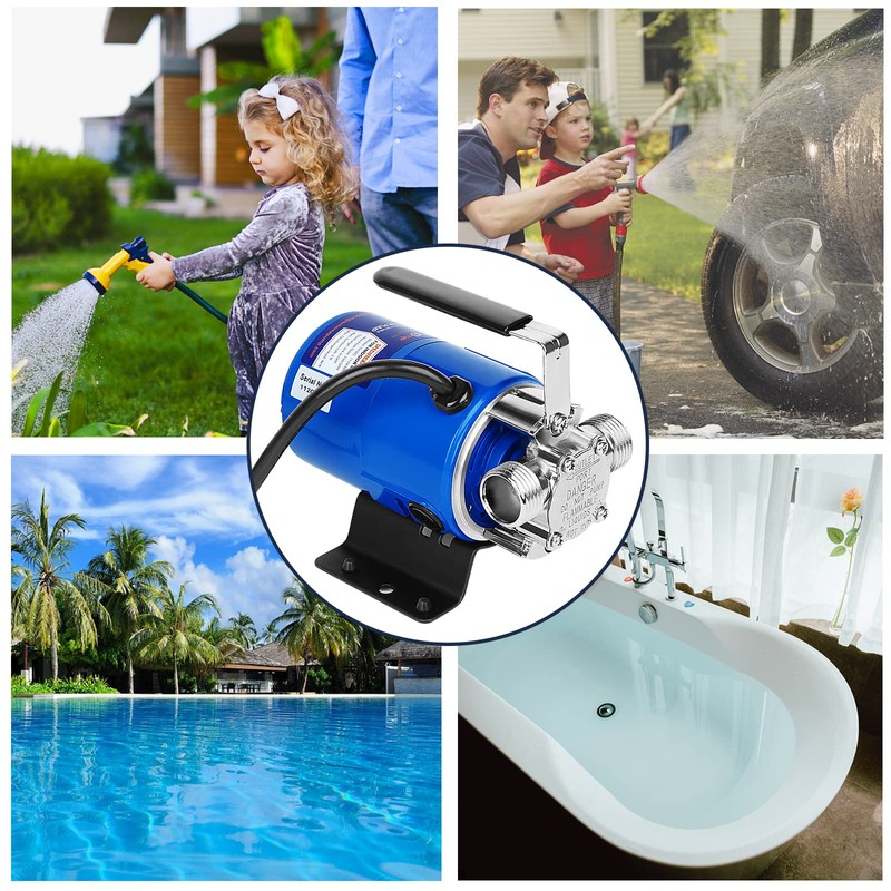 Water Pump, 115V 1/10HP 330GPH Water Transfer Utility Pump, With