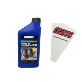 Cyclemax One Pack compatible with Yamaha Yamalube Marine 20W-40 4-Stroke Engine Oil LUB-20W40-FC-12 Contains One Quart and a Funnel