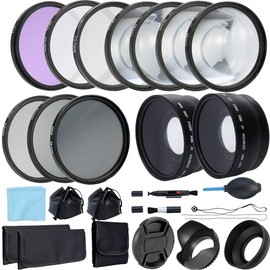 Lepeuxi Professional Lens and Filter Bundle Complete DSLR/SLR Compact Camera Accessory Kit Photography Accessories 52mm