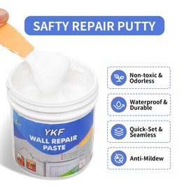 YKF Drywall Patch Repair Kit, 18 Oz Spackle Wall Repair Paste with Scraper, Easy Wall Hole & Crack Mending, Quick Drying, Paintable, Strong Adhesion, Long Lasting Fix for Drywall Plaster Wood