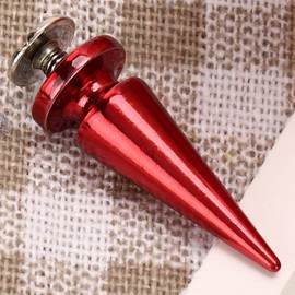 10 set 10 * 26 mm Copper Bullet Rivet Metal Stud, with Metallic Screw Set, Cone Spikes Screwback Studs for DIY Leather Craft Bag Shoe/Leather Clothes/Leather Bags/Jeans/Canvas(Red)