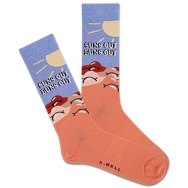 K. Bell Socks Men's Crew, Suns Out Buns Out (Flesh), 6.5-12