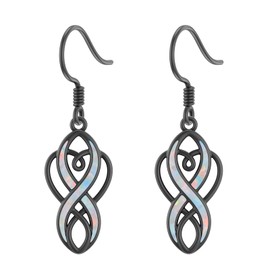 YYmqmq Sterling Silver Celtic Knot Earrings for Women Opal Irish Dangle Earrings Irish Jewelry Gifts for Girlfriend Mom