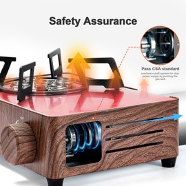 Odoland Portable Camping Stove 2200W Camp Stove Lightweight Butane Gas Stove for Camping Cooking Outdoor Backpacking and Picnic (Brown)