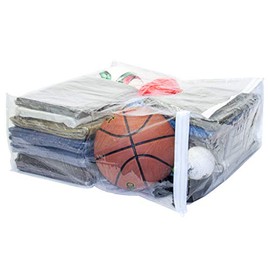 Clear Vinyl Zippered Storage Bags 23 x 23 x 10 Inch 10-Pack